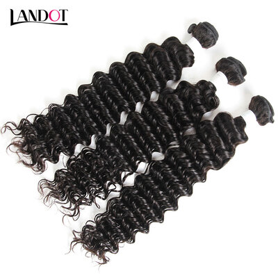 

8A Peruvian Deep Wave Virgin Hair 100 Human Hair Weave 3 Bundles Lot Peruvian Deep Curly Remy Hair Extensions Natural Black 1B