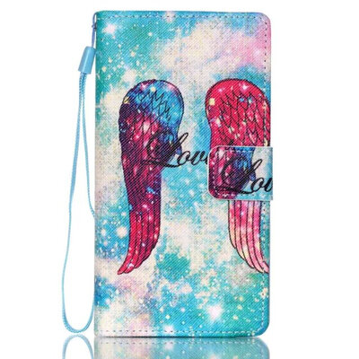 

милый мультик нарисовал пу кожа флип мити дело прикрытие для Huawei p8 Lite дело телефон Shell задник с держателем карты & подарок