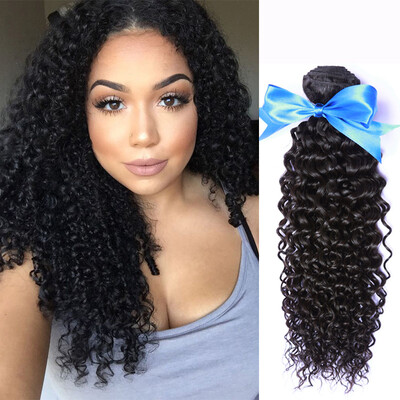 

WYF Virgin Hair Curly Hair Weave 4Pcs Indian Kinky Curly Wave Hair Bundles Real Human Hair