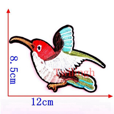 

1 Pcs Top New Brand Patches Bird Red Rose Flower Embroidered Patch DIY Iron On Sew On Fabric Repair Clothing For Wedding Patches
