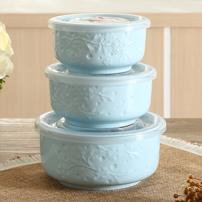 

Shunxiang touch of amazing reliefs fresh bowl three sets of elegant blue
