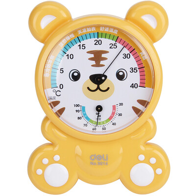 

Effective (deli) 8959 LCD screen alarm alarm temperature and humidity meter with a probe can be wall can be white