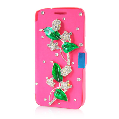 

MOONCASE Luxury Flower Crystal Leather Side Flip Wallet Pouch ЧЕХОЛ ДЛЯ Samsung Galaxy Express 2 G3815