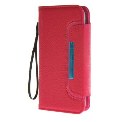 

MOONCASE Wrist Strap Multi Purpose Flip Leather Wallet Card Pouch Back Case Cover for Samsung Galaxy S6 Hotpink