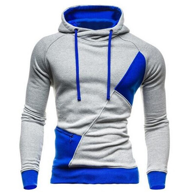 

Zogaa New Mens Hoodie Color Matching Patchwork Hooded