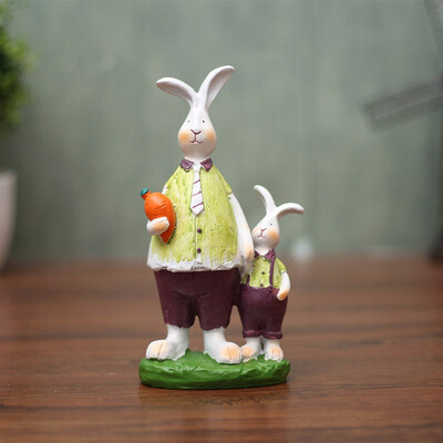 

American rural cute resin rabbit crafts ornaments living room home decorations pastoral animal bunny furnishings gift