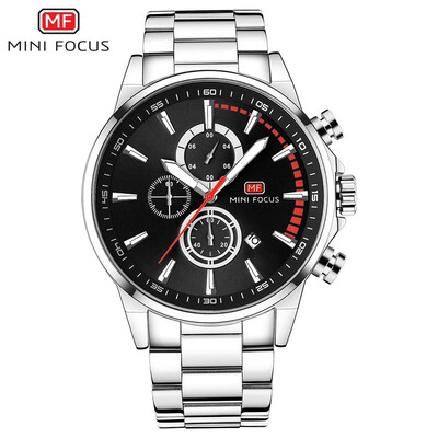 

MINI FOCUS Fashion Stainless Steel Strap Sports Men Quartz Watch MF0085G