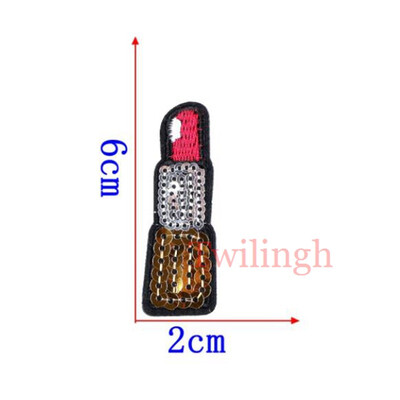 

1 pcslot Brand Embroidered Patches Heart Crown Lipstick Sequin Patches Iron On Fabric Badge Sew On Clothes Applique DIY Sticker