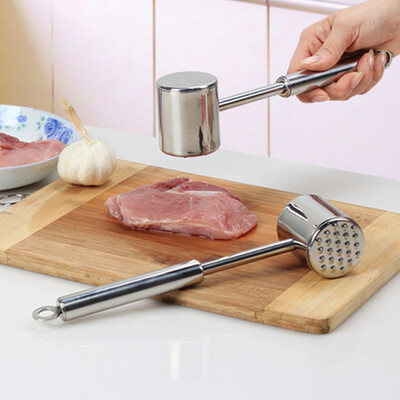 

High-grade 304 stainless steel meat tenderizer double-sided knock meat hammer for Beef Chicken Steak kitchen accessories