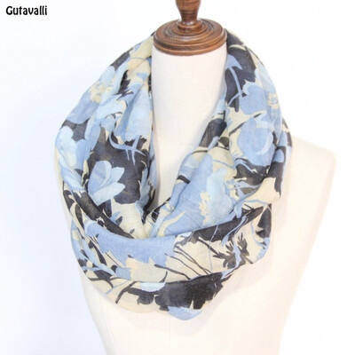 

Guttavalli Women Galsang Flowers Print Кольцо шаль полосы Снежинка петля шарф Зима Мун Цветочные Шеврон Отделение Бесконечность Шарфы