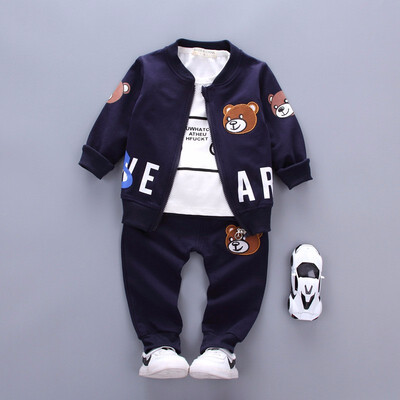 

Brand New Children Boys Girls Clothing Sets Spring Autumn Fashion Style Cotton Coat With Pants Baby Clothes 3 Pcs Tracksuit