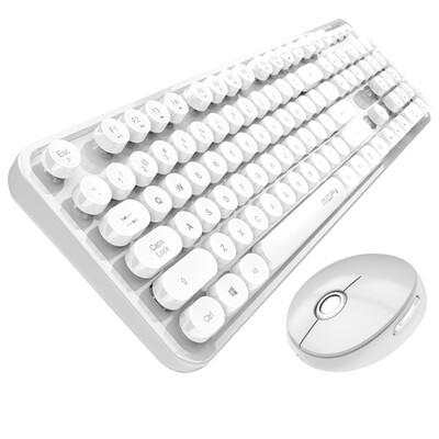 

Mofii Mofii sweet wireless keyboard&mouse set retro steampunk computer notebook chocolate office mouse white