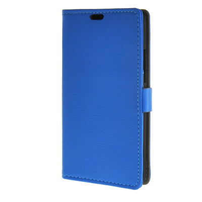 

MOONCASE Litch Skin Leather Card Slot Wallet Bracket Back Case Cover for Nokia Lumia 640  Blue