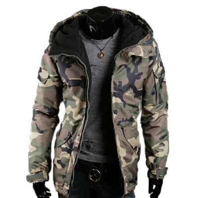 

Zogaa New Autumn And Winter Mens Cotton-padded Clothes Hooded Camouflage