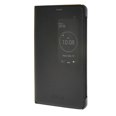 

MOONCASE Slim Leather Side Flip Bracket Window Case Cover for Huawei Honor X2 Black
