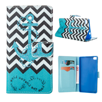 

MOONCASE Case for Huawei Ascend P8 Flip PU Leather Fold Wallet Card Slot Kickstand Back Case Cover [Pattern series] /a20