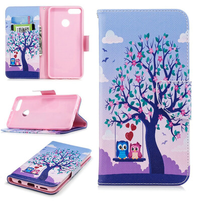 

BEFOSPEY Painting PU LeatherSoft TPU Card Slot Stand Wallet Case For Huawei Y92018593