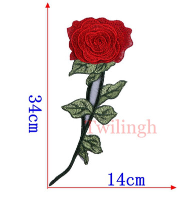 

1 Pcs New Brand 3D Patches Big Red Rose Flower Embroidered Patch DIY Iron On Sew On Fabric Repair Clothing For Wedding Patches