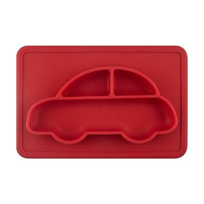 

Colorful Car Baby Plate Food Grade Silicone Plates Car Bowl With Suction Cup Feeding Food Prato Tray Dishes For Baby Toddler