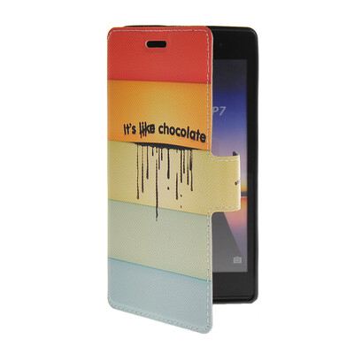 

MOONCASE Cute Pattern Leather Side Flip Wallet Card Slot Pouch Stand Shell Back ЧЕХОЛ ДЛЯ Huawei Ascend P7