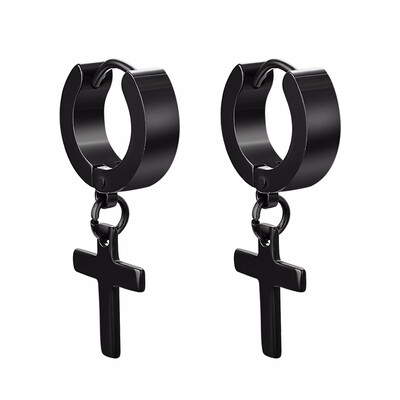 

Yoursfs Fashion trend Gold Plated madam Cross Hoop Earrings with Snap Closure by jewelry