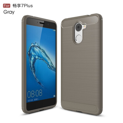 

Goowiiz Phone Case For Huawei Enjoy 7 PlusY7 PrimeY7 2017 Fashion Slim Carbon Fiber TPU Soft Silicone