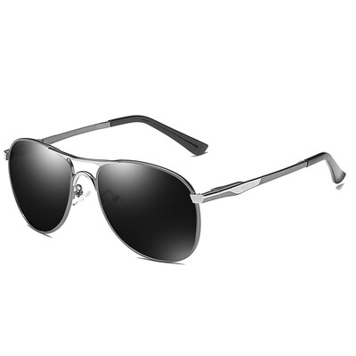 

Molong Polarized Pilot Sunglasses Male Driver Driving Big Frame Sunglasses Mirror Mirror Mens Fashion Trend Glasses M8722 Gun Silver Black Gray