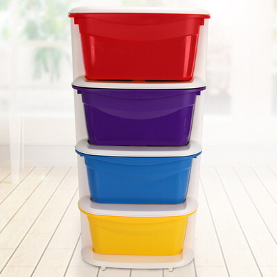 

Billion high EKOA plastic storage cabinet thickened drawer type cabinet childrens clothing storage box locker color four layers