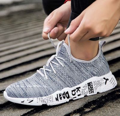 

Mens Running Trainers Gym Sports Shoes Lace Up Flat Comfy Fitness