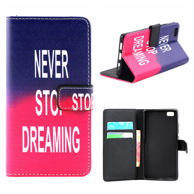 

MOONCASE Cute Pattern держателя Кожаный бумажник флип карты с Kickstand Чехол для Huawei Ascend P8 lite