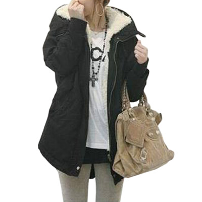 

CT&HF Fashion Women Winter Casual Lambs Wool Cotton-Padded Coat