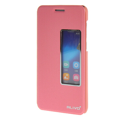 

MOONCASE Case for Huawei Honor 6 Case Slim View Window Leather Flip Bracket Back Cover Pink