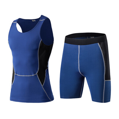 

Running Set Dry Sport Suit Sleeveless T-Shirt Vest Shorts Gym MenS Sportswear