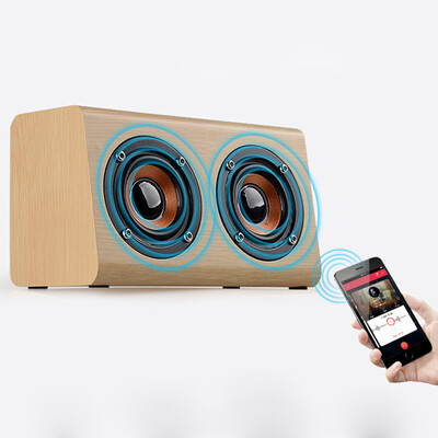 

Fashion W7 Retro Wood Speaker Wireless Bluetooth Wooden Player Support AUX TF Card Assistant Speaker Handsfree Smartphone