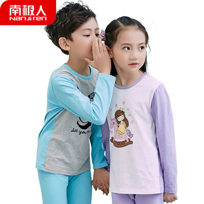 

Antarctic childrens underwear autumn clothes long pants mens cotton womens thin section thermal underwear set childrens baby bottoming cotton sweater N126T81722 girls rose red 120