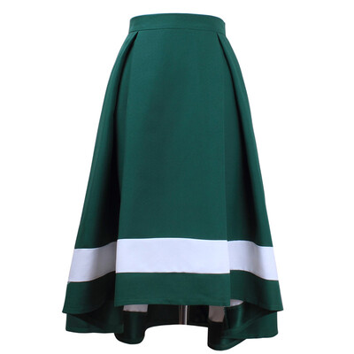 

BACHASH Irregular Skirt Female Zipper Ruched Patchwork High Waist Asymmetrical Midi Skirts 2018 Spring Fashion Clothing