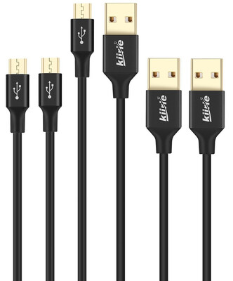 

Micro USB-кабель, Kiirie PowerLine 3 Pack (0.3m / 1M / 2M) Высокоскоростные зарядные кабели Android Charger Cord