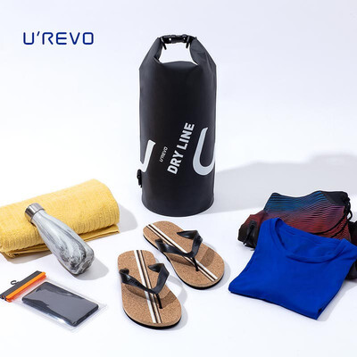 

UREVO Outdoor Waterproof Bucket Bag Shoulder Bag 10L Black\ Blue-Green