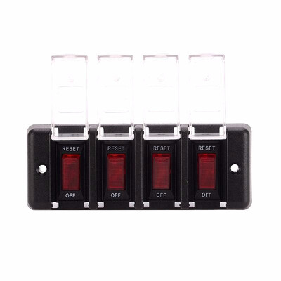 

4 in 1 Marine Boat Car 12V-24V Power Panel 4 Switch With Transparent Cover