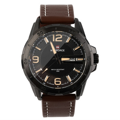 

Masculino Leather Strap Watch Men's Quartz Wristwatches NAVIFORCE NF9055