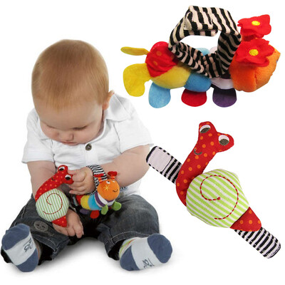

Hot Sale Baby Kid Wrist Infant Development Soft Cartoon Toys Hand Cuff Rattles 2 x Wrist