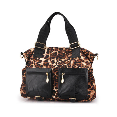 

New leather bags women high quality leopard leather shoulder bag tote bags handbags women famous brands messenger bag