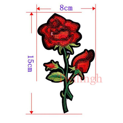 

1 Piece Patches Red Flower Embroidered Patch 3D Applique DIY Sewing Repair Accessories Fabric Stickers Wedding Clothing Patches