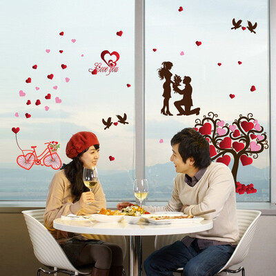 

Romantic Red Hearts Tree Wall Sticker Home Decor for Girls Room Living Room Decal Wallpaper