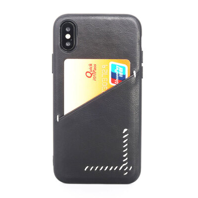 

Iphone X Fashion Simple stripe Card Business Leather Phone Cases iPhone78plus