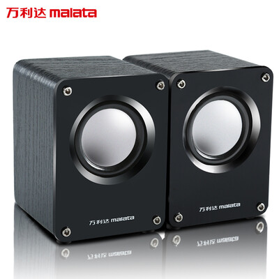 

Malata T53 computer speaker desktop notebook multimedia USB desktop mini audio subwoofer black wood grain