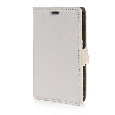 

MOONCASE Litch Skin Leather Side Flip Wallet Card Slot Pouch Stand Shell Back Case Cover for Microsoft Lumia 435 White