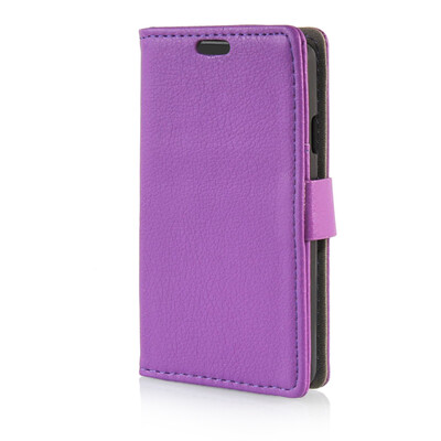 

MOONCASE Litch Skin Leather Side Flip Wallet Card Slot Pouch Stand Shell Back Case Cover for LG Tribute / LG Optimus F60 Purple