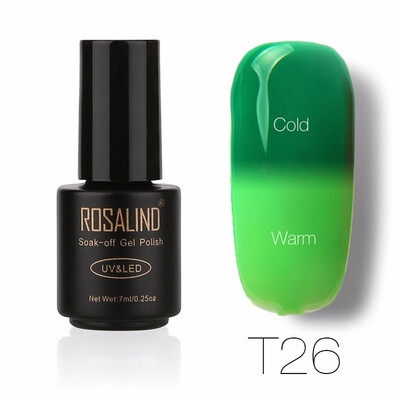 

ROSALIND Gel 1S 7ML Temperature changing Chameleon Gel Nail Polish Top Base Coat Needed poly gel Semi Permanent primer for nails