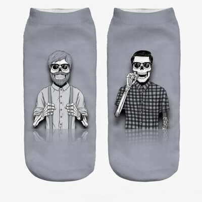 

Men Fashion Casual Printing Low Cut Ankle 3D Soft Boat Socks
